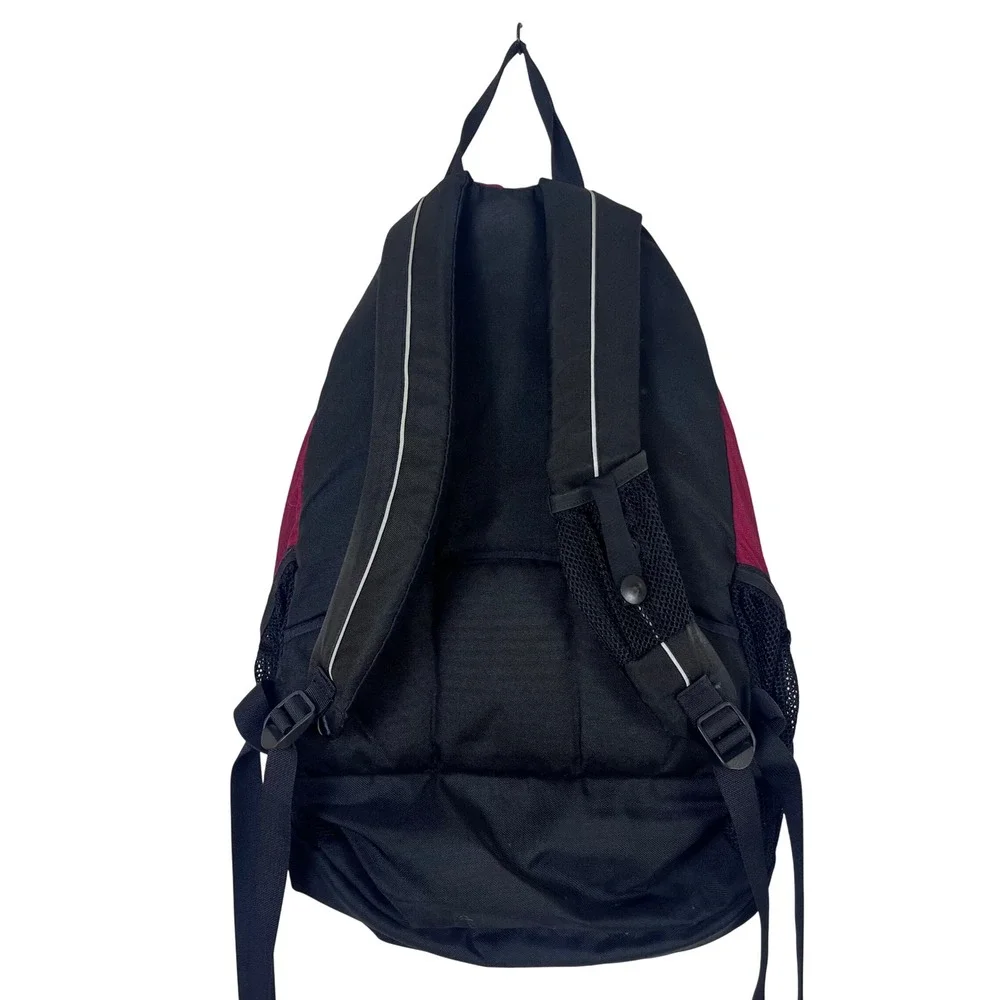 LL Bean Deluxe Book Pack Backpack Red Black Reflective School Hiking Bag